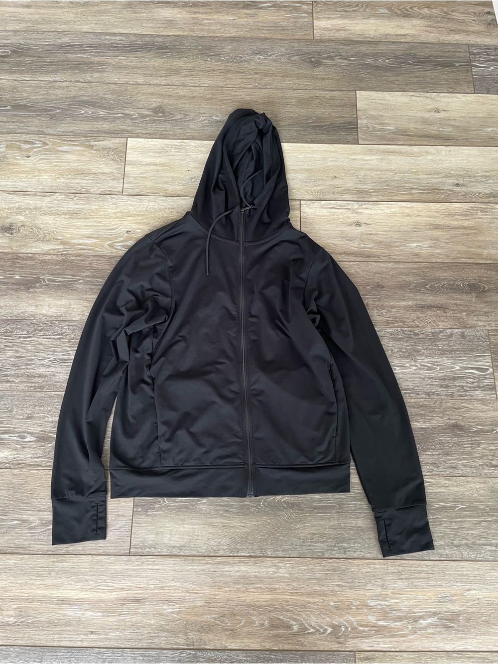 Uniqlo Black Full-Zip Hooded Workout Jacket